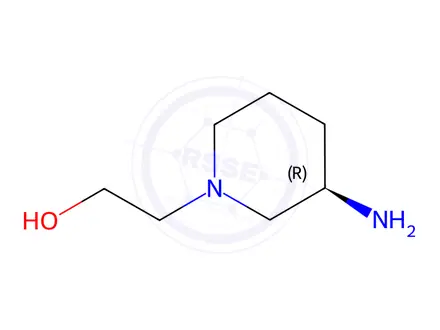 Chemical structure of 2-[(3R)-3-aminopiperidin-1-yl]ethan-1-ol dihydrochloride
