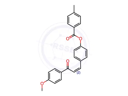 Chemical structure of 4-[(1Z)-3-(4-Methoxyphenyl)-3-oxoprop-1-en-1-yl]phenyl 4-methylbenzoate