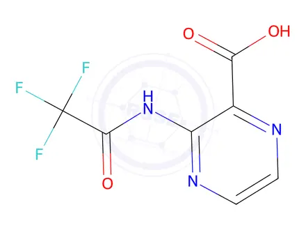 Chemical structure of 3-(2,2,2-Trifluoroacetamido)pyrazine-2-carboxylic acid