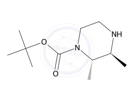 Chemical structure of Tert-butyl (2S,3S)-2,3-dimethylpiperazine-1-carboxylate