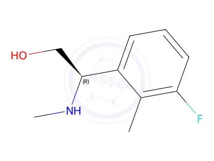 Chemical structure of (R)-2-(3-fluoro-2-methylphenyl)-2-(methylamino)ethan-1-ol