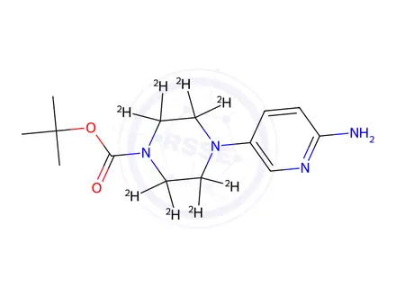 Chemical structure of tert-Butyl 4-(6-aminopyridin-3-yl)piperazine-1-carboxylate-2,2,3,3,5,5,6,6-d8