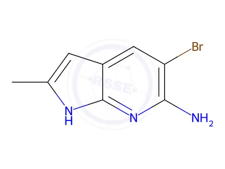 Chemical structure of 5-Bromo-2-methyl-1H-pyrrolo[2,3-b]pyridin-6-amine
