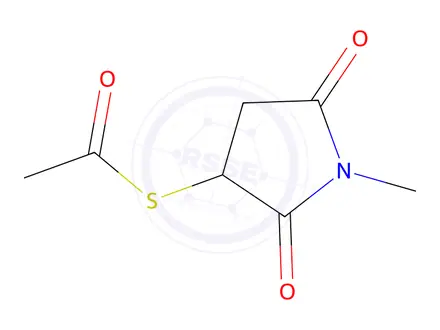 Chemical structure of S-(1-Methyl-2,5-dioxopyrrolidin-3-yl) ethanethioate