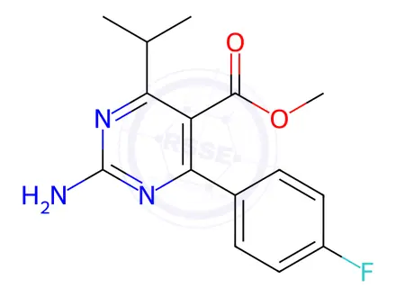 Chemical structure of Methyl 2-amino-4-(4-fluorophenyl)-6-isopropylpyrimidine-5-carboxylate