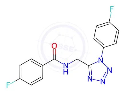 Chemical structure of 4-Fluoro-N-((1-(4-fluorophenyl)-1H-tetrazol-5-yl)methyl)benzamide