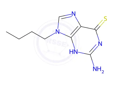 Chemical structure of 9-(n-butyl)-6-thioguanine