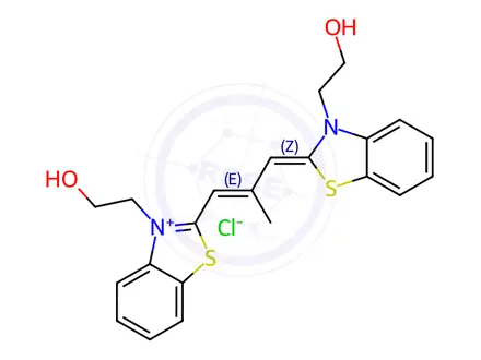 Chemical structure of 3-(2-OXY-ETHYL)-2-[3-(3-(2-OXY-ETHYL)-2-BENZOTHIAZOLINYLIDENE)-2-METHYL-1-PROPENYL)] BENZOTHIAZOLIUM CHLORIDE