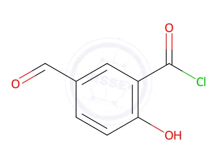 Chemical structure of Benzoyl chloride, 5-formyl-2-hydroxy-(9CI)