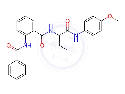 Chemical structure of Benzamide, 2-(benzoylamino)-N-[1-[[(4-methoxyphenyl)amino]carbonyl]propyl]-(9CI)
