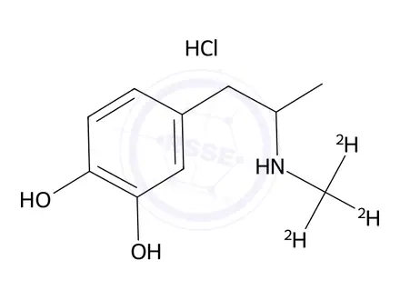 Chemical structure of 3,4-Dihydroxy Methamphetamine-d3 Hydrochloride