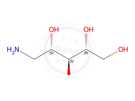 Chemical structure of 1-Amino-1-deoxy-D-ribitol