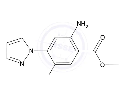 Chemical structure of Methyl 2-Amino-5-fluoro-4-(1-pyrazolyl)benzoate