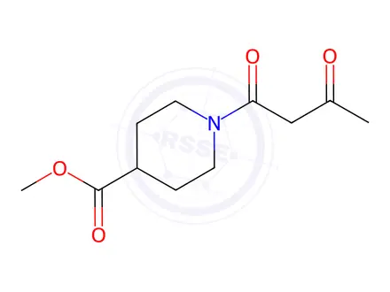 Chemical structure of Methyl 1-(3-oxobutanoyl)piperidine-4-carboxylate