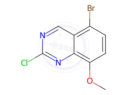 Chemical structure of Quinazoline, 5-bromo-2-chloro-8-methoxy-