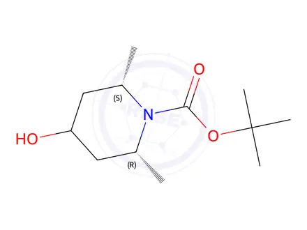 Chemical structure of Tert-butyl (2R,4R,6S)-Rel-4-hydroxy-2,6-dimethylpiperidine-1-carboxylate