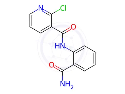 Chemical structure of N-(2-Carbamoyl-phenyl)-2-chloro-nicotinamide