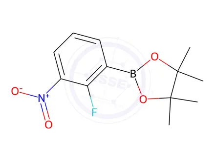 Chemical structure of 2-(2-fluoro-3-nitro-phenyl)-4,4,5,5-tetramethyl-1,3,2-dioxaborolane