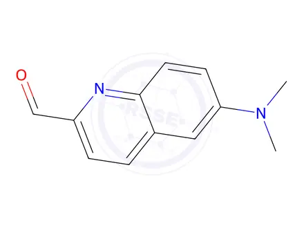 Chemical structure of 2-Quinolinecarboxaldehyde, 6-(dimethylamino)-