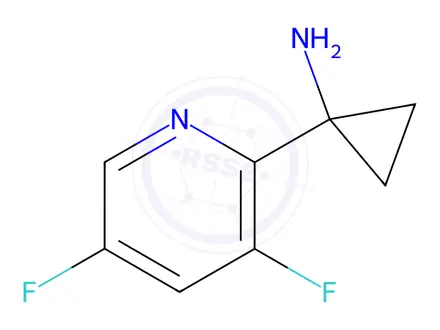 Chemical structure of 1-(3,5-Difluoropyridin-2-yl)cyclopropan-1-amine hydrochloride