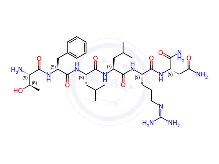 Chemical structure of (S)-2-((2S,5S,8S,11S,14S,15R)-14-Amino-11-benzyl-2-(3-guanidinopropyl)-15-hydroxy-5,8-diisobutyl-4,7,10,13-tetraoxo-3,6,9,12-tetraazahexadecanamido)succinamide