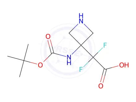 Chemical structure of 2-(3-((Tert-butoxycarbonyl)amino)azetidin-3-yl)-2,2-difluoroacetic acid