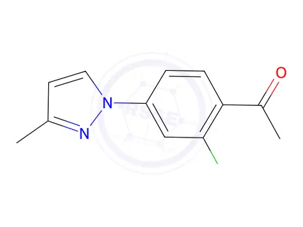 Chemical structure of 1-(2-Chloro-4-(3-methyl-1h-pyrazol-1-yl)phenyl)ethan-1-one