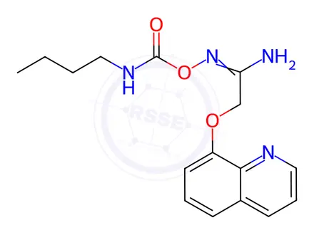 Chemical structure of N-((Butylcarbamoyl)oxy)-2-(quinolin-8-yloxy)acetimidamide