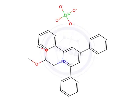 Chemical structure of 1-(2,2-Dimethoxyethyl)-2,4,6-triphenylpyridin-1-ium perchlorate