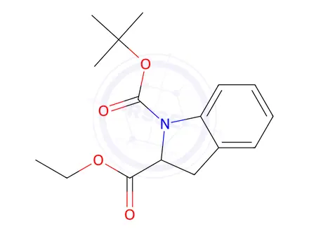 Chemical structure of 1-tert-Butyl 2-ethyl indoline-1,2-dicarboxylate
