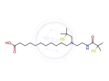 Chemical structure of N-(11-undecanoic acid)-N,N'-bis(2-methyl-2-mercaptopropyl)ethylenediamine