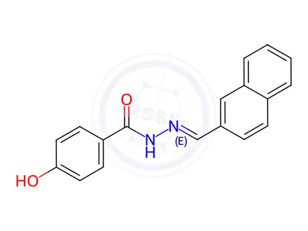 Chemical structure of 4-Hydroxy-N'-(naphthalen-2-ylmethylene)benzohydrazide