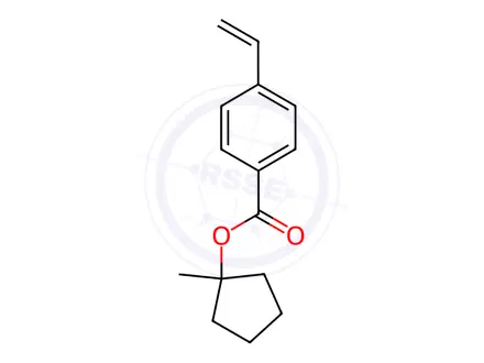 Chemical structure of Benzoic acid, 4-ethenyl-, 1-methylcyclopentyl ester