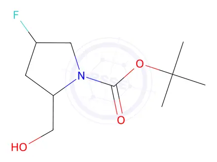 Chemical structure of tert-butyl 4-fluoro-2-(hydroxymethyl)pyrrolidine-1-carboxylate