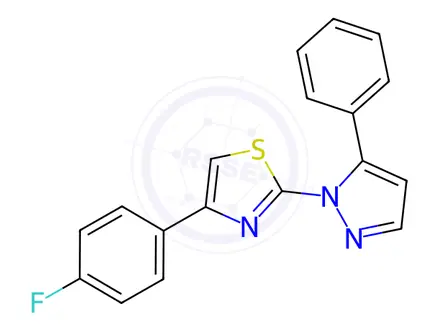 Chemical structure of 4-(4-Fluorophenyl)-2-(5-phenyl-1H-pyrazol-1-yl)-1,3-thiazole