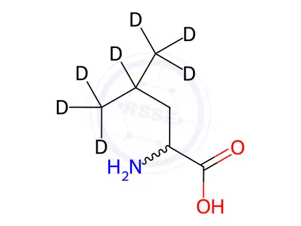 Chemical structure of DL-Leucine-d7 (iso-propyl-d7)