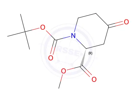 Chemical structure of 1-(tert-Butyl) 2-methyl (R)-4-oxopiperidine-1,2-dicarboxylate