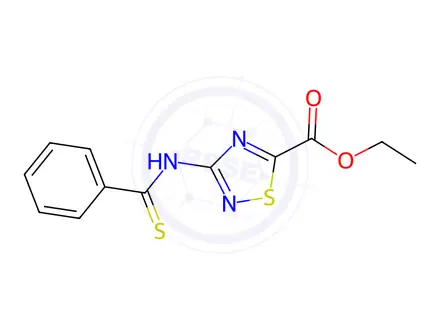 Chemical structure of ethyl 3-benzenethioamido-1,2,4-thiadiazole-5-carboxylate