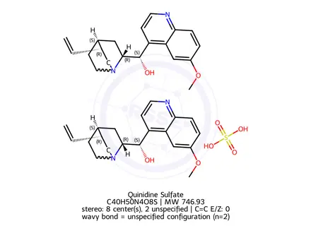 Chemical structure of Quinidine Sulfate