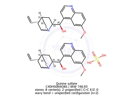 Chemical structure of Quinine sulfate