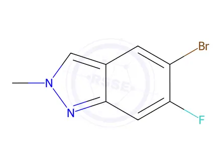Chemical structure of '2H-Indazole, 5-bromo-6-fluoro-2-methyl-'