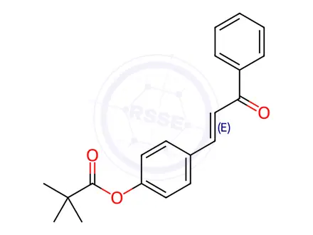 Chemical structure of 4-(3-Oxo-3-phenylprop-1-en-1-yl)phenyl pivalate