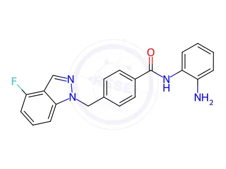 Chemical structure of N-(2-Aminophenyl)-4-((4-fluoro-1H-indazol-1-yl)methyl)benzamide