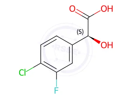 Chemical structure of (S)-2-(4-chloro-3-fluorophenyl)-2-hydroxyacetic acid