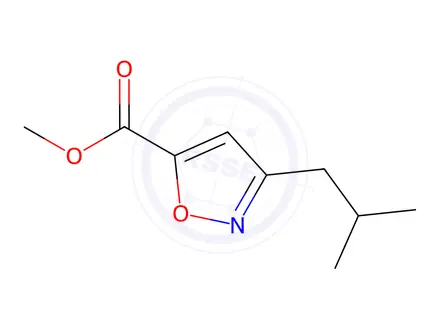 Chemical structure of 5-Isoxazolecarboxylic acid, 3-(2-methylpropyl)-, methyl ester