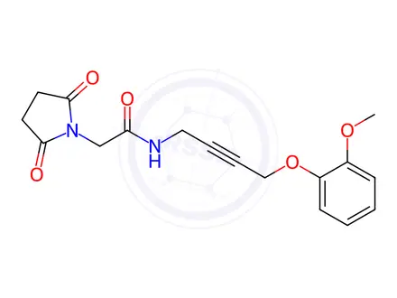 Chemical structure of 2-(2,5-Dioxopyrrolidin-1-yl)-N-(4-(2-methoxyphenoxy)but-2-yn-1-yl)acetamide