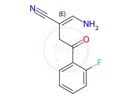 Chemical structure of Benzenebutanenitrile, α-(aminomethylene)-2-fluoro-γ-oxo-, (αE)-
