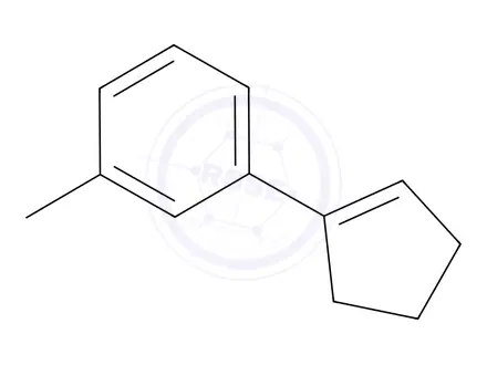 Chemical structure of Benzene, 1-(1-cyclopenten-1-yl)-3-methyl-