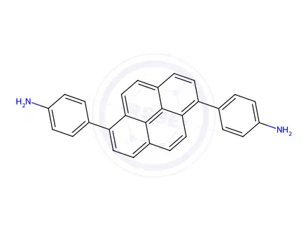 Chemical structure of 4,4'-(Pyrene-1,6-diyl)dianiline