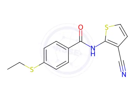 Chemical structure of N-(3-Cyanothiophen-2-yl)-4-(ethylthio)benzamide